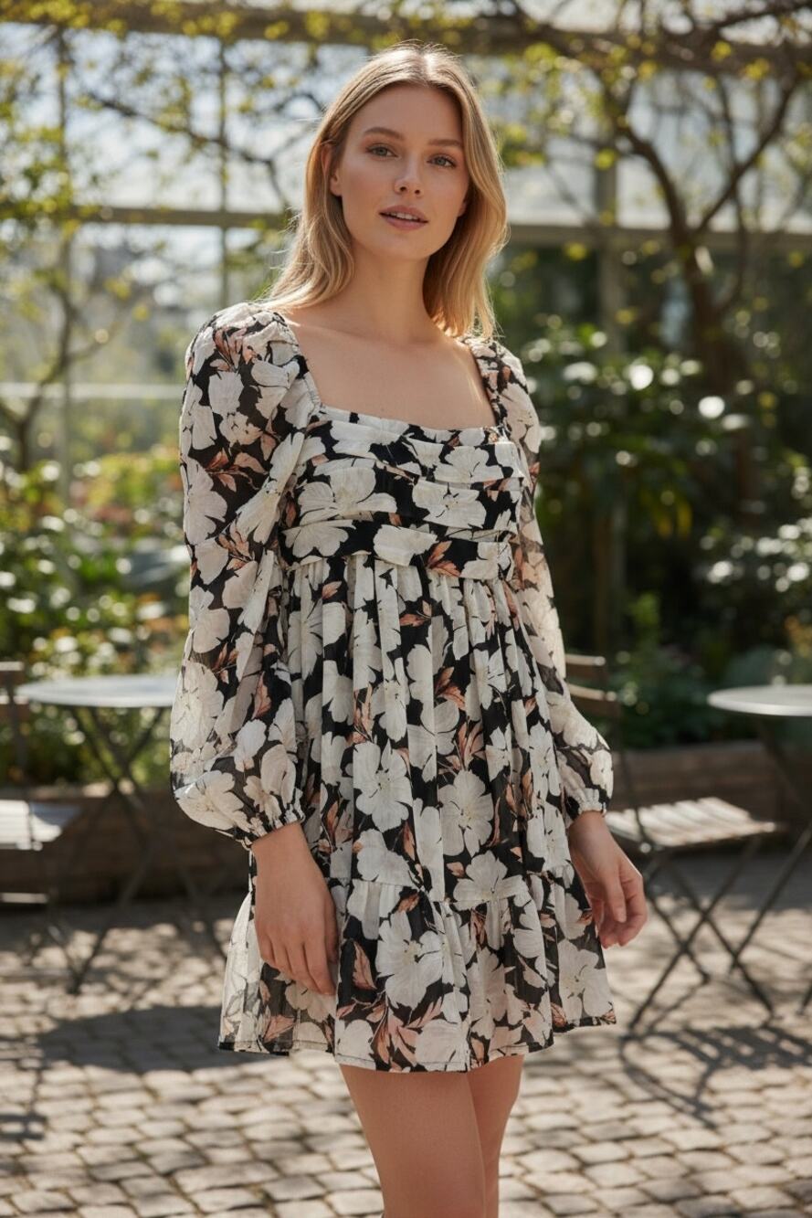 ABERCROMBIE & FITCH Dress Size XS NEW $70 Black Floral Mini